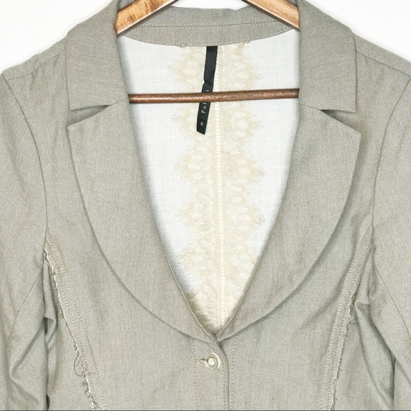 Poleci Distressed button front jacket blazer 8 - Picture 2 of 7